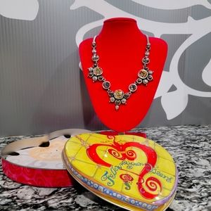 BRIGHTON FACETED CHAMPAGNE CRYSTAL FAUX PEARL NECKLACE